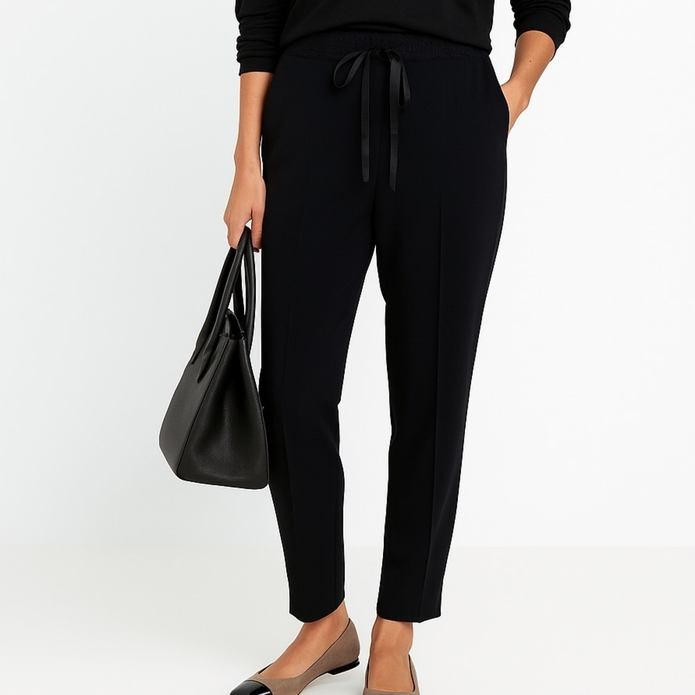 Molly Bracken Classic Black Tapered Trousers Size L Career Office Business